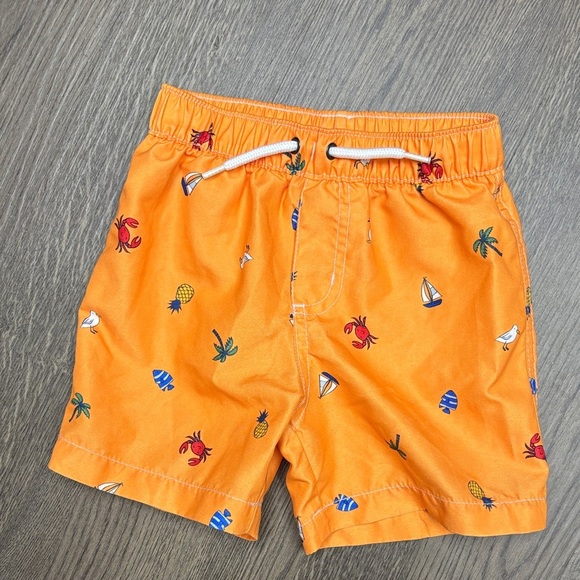 NWOT Carter's 24mo Orange Swim Shorts with Nautical Design. Offers welcome! - Picture 1 of 8